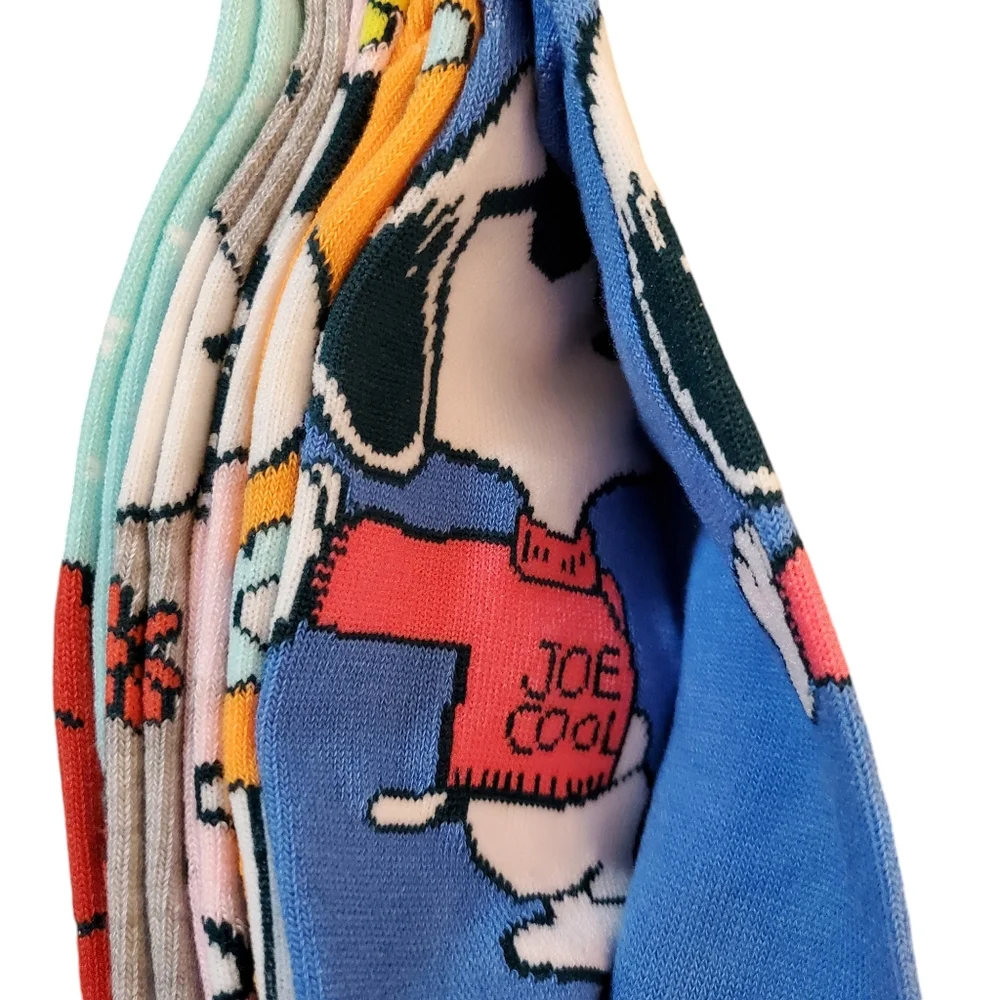 Peanuts Snoopy, Joe Cool, Woodstock Low Cut Socks 5 Pairs New Women‎